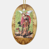 ST. MICHAEL , DRAGON EN JUSTITIE Prayer Keramisch Ornament (Links)