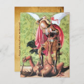 ST. MICHAEL, DRAGON EN JUSTITIE-prentenkaart Briefkaart (Voorkant / Achterkant)