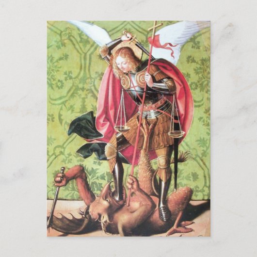 ST. MICHAEL, DRAGON EN JUSTITIE-prentenkaart Briefkaart (Voorkant)