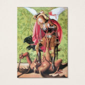 ST. MICHAEL, DRAGON EN JUSTITIE-prentenkaart Visitekaartjes (Achterkant)