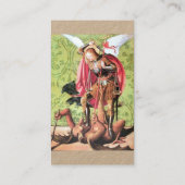 ST. MICHAEL, DRAGON EN JUSTITIE, Red Green Brown B Visitekaartje (Achterkant)