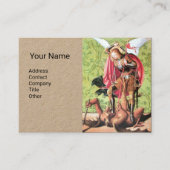 ST. MICHAEL, DRAGON EN JUSTITIE, Red Green Brown Visitekaartje (Voorkant)