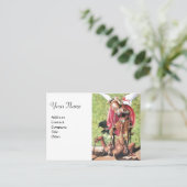 ST. MICHAEL, DRAGON EN JUSTITIE, rood-groen wit Visitekaartje (Staand voorkant)