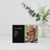 ST. MICHAEL, DRAGON EN JUSTITIE, rood groen zwart Visitekaartje (Staand voorkant)