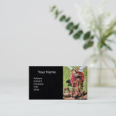 ST. MICHAEL, DRAGON EN JUSTITIE, rood groen zwart Visitekaartje (Staand voorkant)