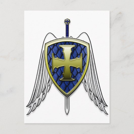 St. Michael - Dragon Scale Shield Briefkaart (Voorkant)