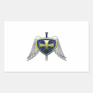 St. Michael - Dragon Scale Shield Rechthoekige Sticker