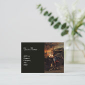 St. Michael en de Draak, zwart Visitekaartje (Staand voorkant)