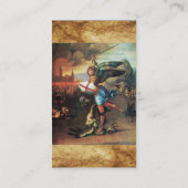 St. Michael en de Draak, zwart Visitekaartje (Achterkant)