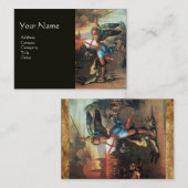 St. Michael en de Draak, zwart Visitekaartje (Voorkant / Achterkant)