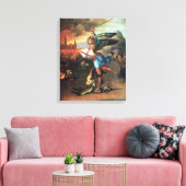 St MICHAEL EN DE DRACEN Canvas Afdruk (Insitu (Woonkamer))
