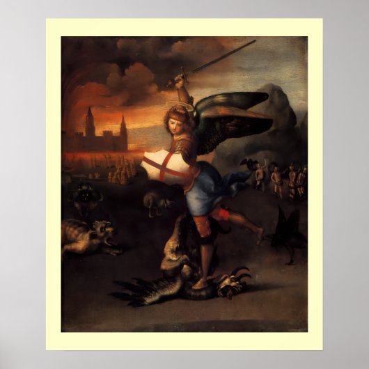 St MICHAEL EN DE DRACEN Poster (Voorkant)