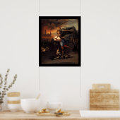 St MICHAEL EN DE DRACHT Poster (Keuken)
