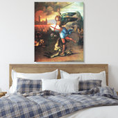 St. MICHAEL EN DE DRAGON Canvas Afdruk (Insitu (Slaapkamer))