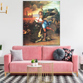 St. MICHAEL EN DE DRAGON Canvas Afdruk (Insitu (Woonkamer))