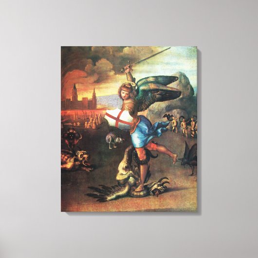 St. MICHAEL EN DE DRAGON Canvas Afdruk (Voorkant)