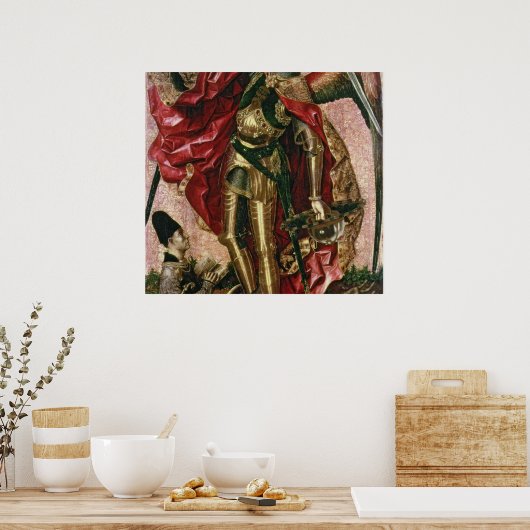 St. Michael en de Dragon Poster (Keuken)