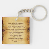 St Michael en de Dragon Prayer Perkament Sleutelhanger (Achterkant)