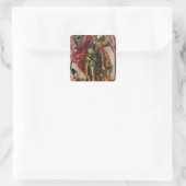 St. Michael en de Dragon Vierkante Sticker (Tas)
