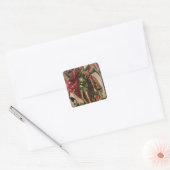 St. Michael en de Dragon Vierkante Sticker (Envelop)
