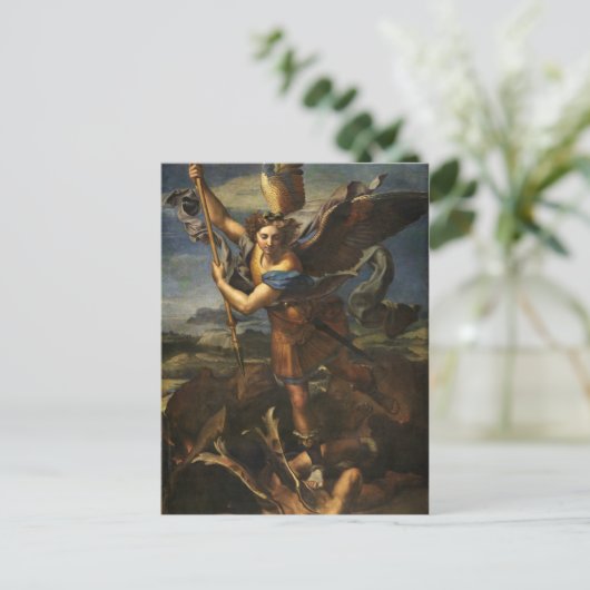 St. Michael en de Satan - Raphael Briefkaart (Staand voorkant)