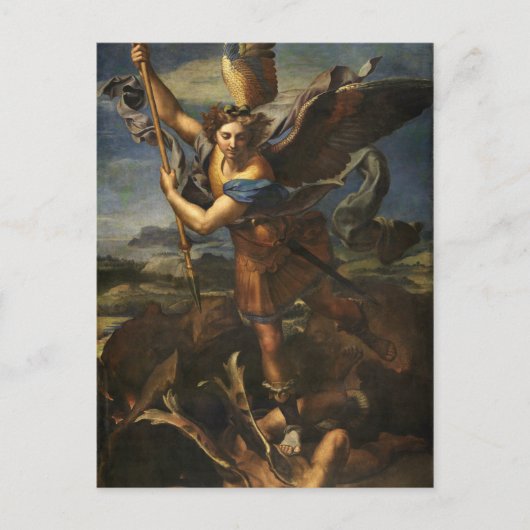 St. Michael en de Satan - Raphael Briefkaart (Voorkant)