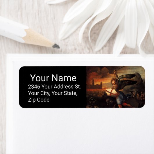 St. Michael en Dragon Black Etiket (Insitu)