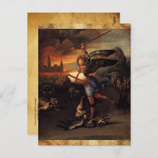 St. Michael en Dragon Briefkaart (Voorkant / Achterkant)