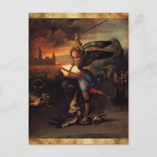 St. Michael en Dragon Briefkaart (Voorkant)
