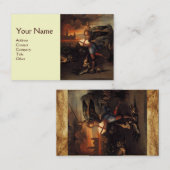 St. Michael en Dragon Brown Parchment Cream Visitekaartje (Voorkant / Achterkant)