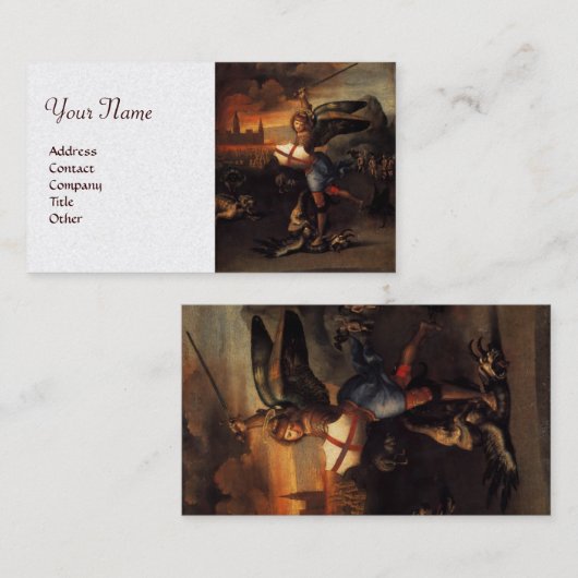 St. Michael en Dragon Brown Pearl Visitekaartje (Voorkant / Achterkant)