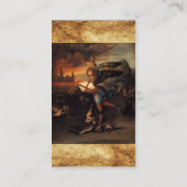 St Michael en Dragon Brown Perkament Wit Visitekaartje (Achterkant)