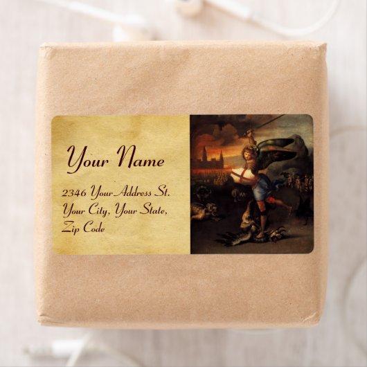 St. Michael en Dragon Etiket (Insitu)