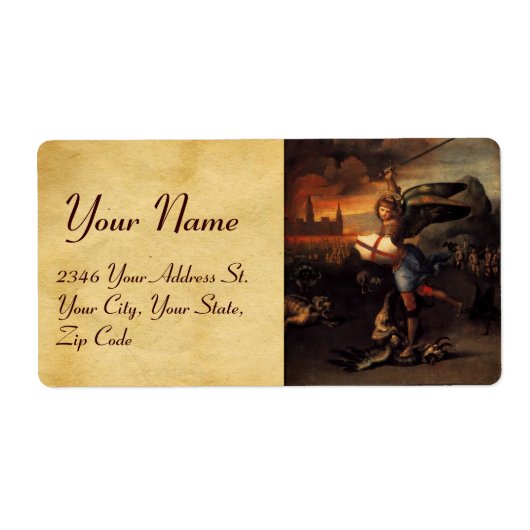 St. Michael en Dragon Etiket (Voorkant)