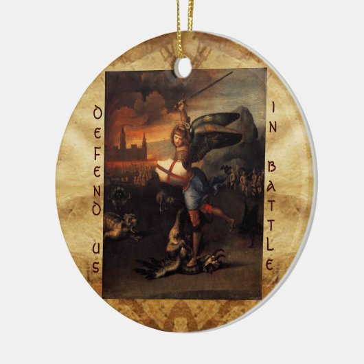 St. Michael en Dragon Prayer Keramisch Ornament (Links)