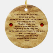 St. Michael en Dragon Prayer Keramisch Ornament (Achterkant)