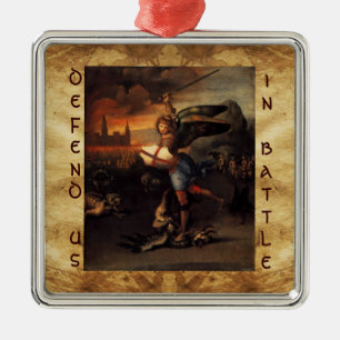St. Michael en Dragon Prayer Metalen Ornament