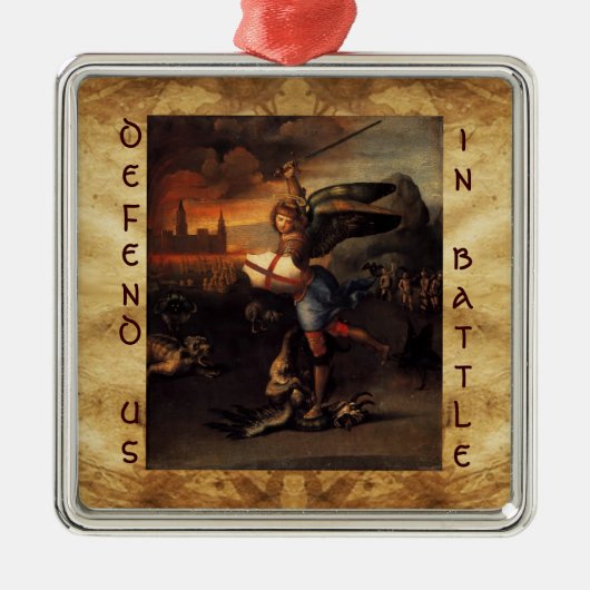 St. Michael en Dragon Prayer Metalen Ornament (Voorkant)