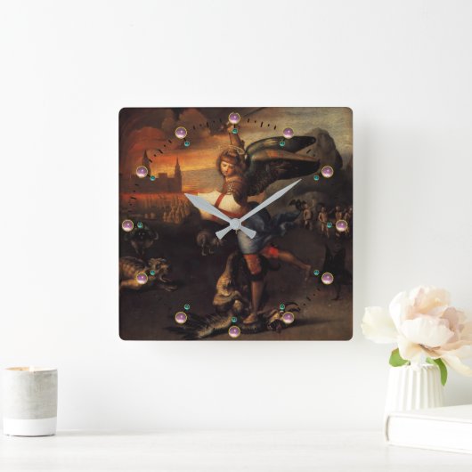 St. Michael en Dragon Vierkante Klok (Huis)