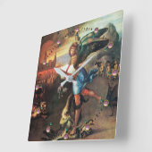 St. Michael en Dragon Vierkante Klok (Hoek)