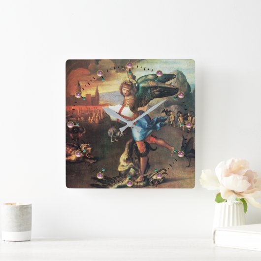 St. Michael en Dragon Vierkante Klok (Huis)