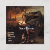 St. Michael en Dragon Vierkante Visitekaartje (Voorkant)