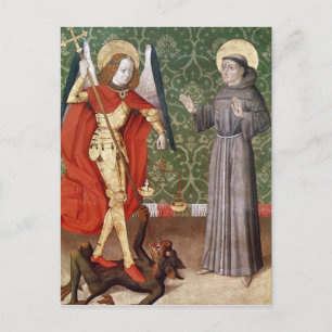 St. Michael en St. Francis of Assisi, c.1480 Briefkaart