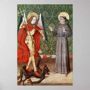 St. Michael en St. Francis of Assisi, c.1480 Poster