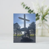 St. Michael engelbeeld bij reusachtig kruis Briefkaart (Staand voorkant)