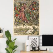 St. Michael Fighting the Dragon by Albrecht Dürer Poster (Thuiskantoor)