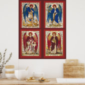 St. MIchael, Gabriel, Raphael en Uriel Archangel Poster (Keuken)