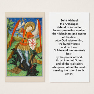 St Michael gebedskaart Visitekaartje
