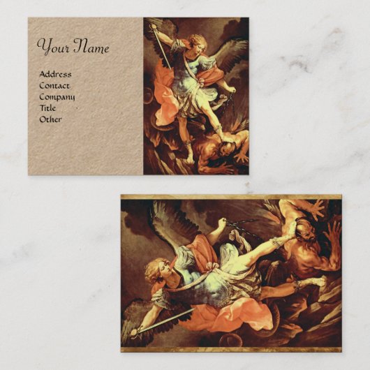 St. Michael, het Aartsengel Kraft Paper Visitekaartje (Voorkant / Achterkant)