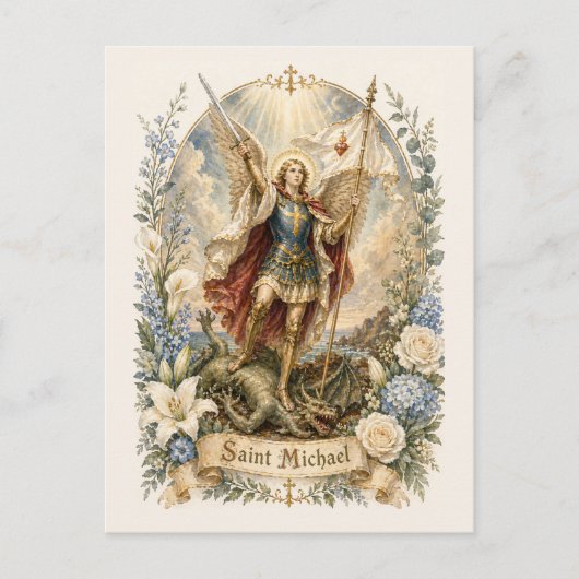 St. Michael Katholieke Bemoedigingsgebed Briefkaart (Voorkant)